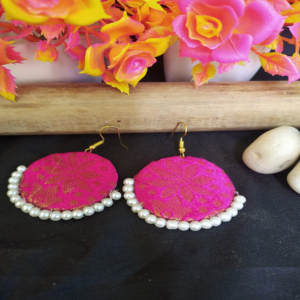 pink-fabric-earrings