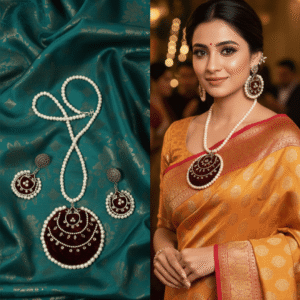 Handmade Rani Har Fabric Jewellery Set