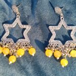 Jhumka Star Yellow Round Beads SIXTIN016